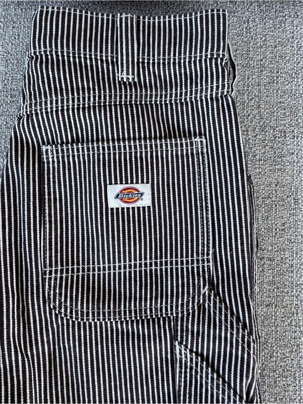 Dickies Women’s Hickory Cappuccino Pinstripe Carpenter Cargo Shorts 28